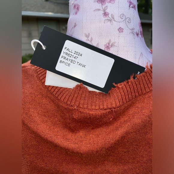 Minnie Rose Frayed Tank Cotton Cashmere (read description) - Picture 8 of 11